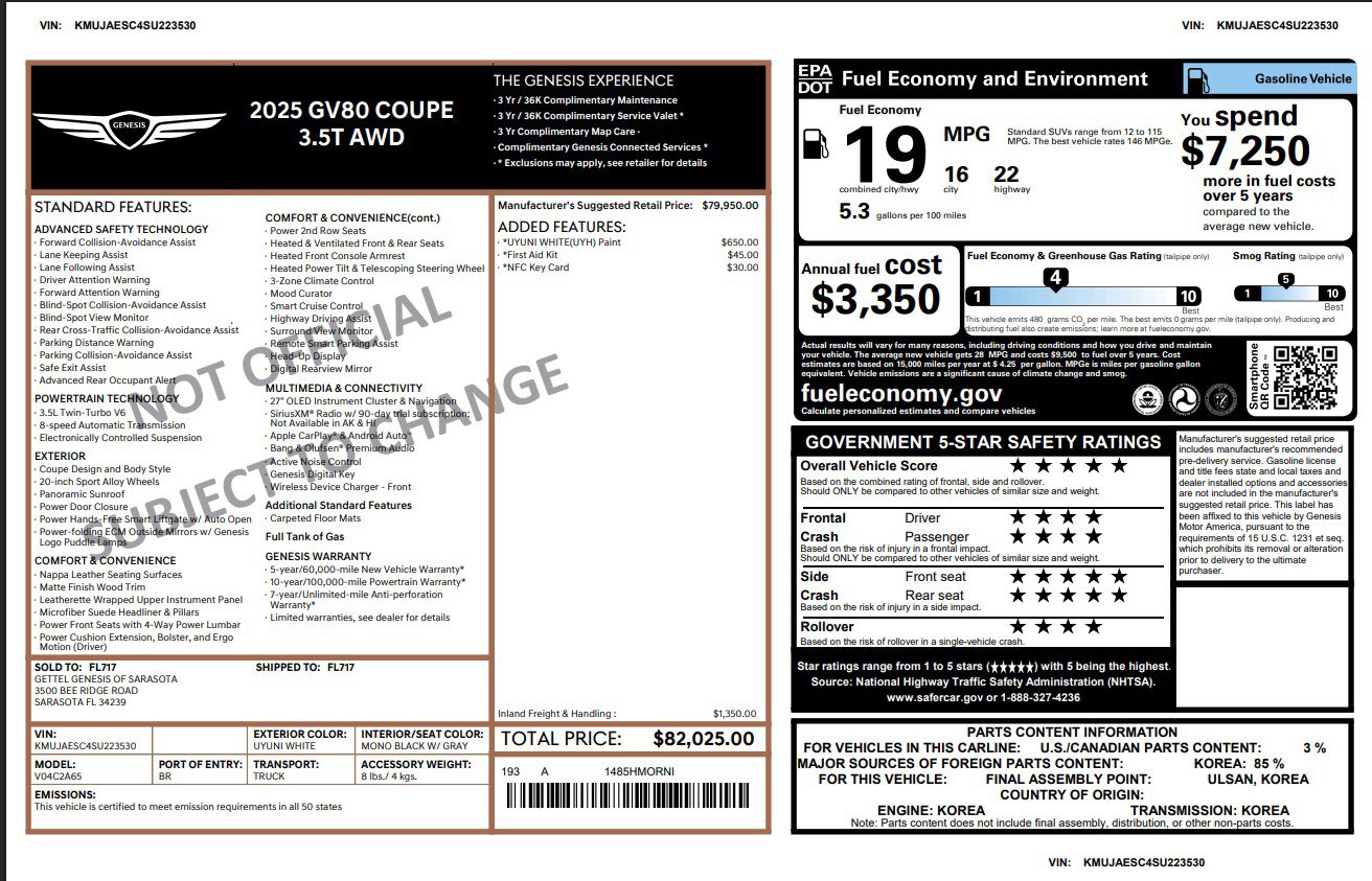 Used 2025 Genesis GV80 3.5T image 9