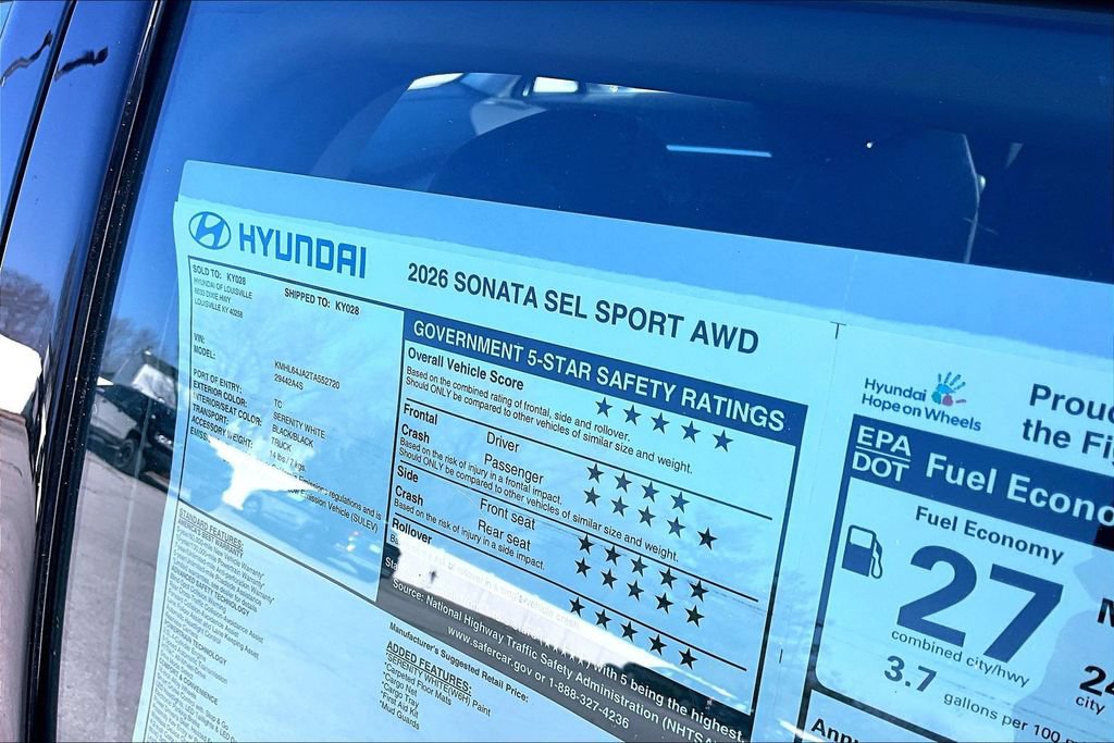 New 2026 Hyundai Sonata SEL AWD/4WD image 14