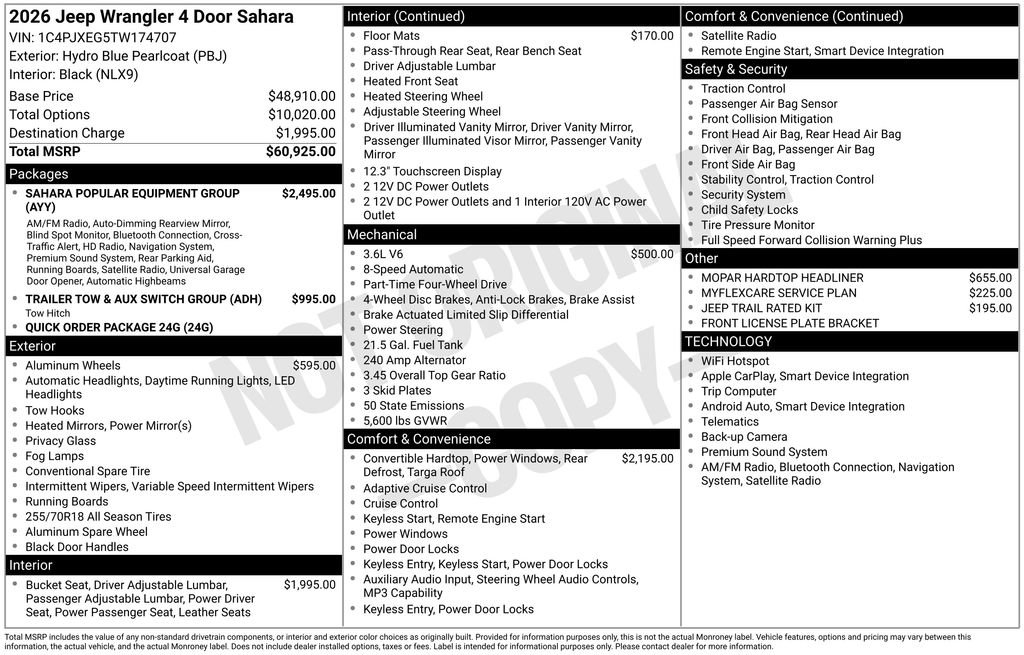New 2026 Jeep Wrangler Unlimited Sahara AWD/4WD image 46