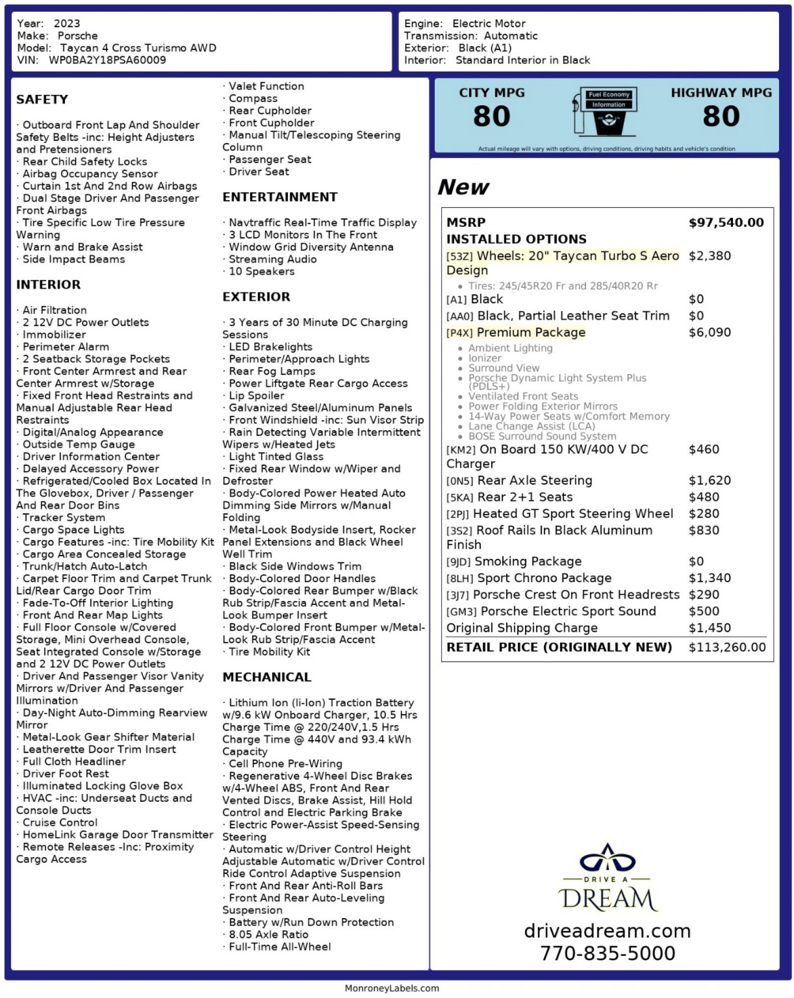 Used 2023 Porsche Taycan 4 Cross Turismo w/ Premium Package image 59