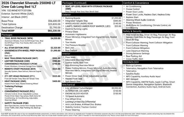 New 2026 Chevrolet Silverado 2500 LT w/ Trail Boss Package AWD/4WD image 44