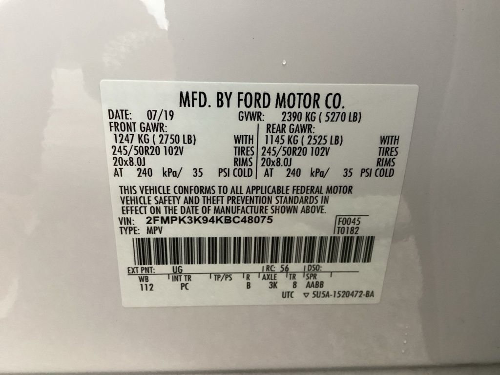 Used 2019 Ford Edge Titanium w/ Equipment Group 301A FWD image 74