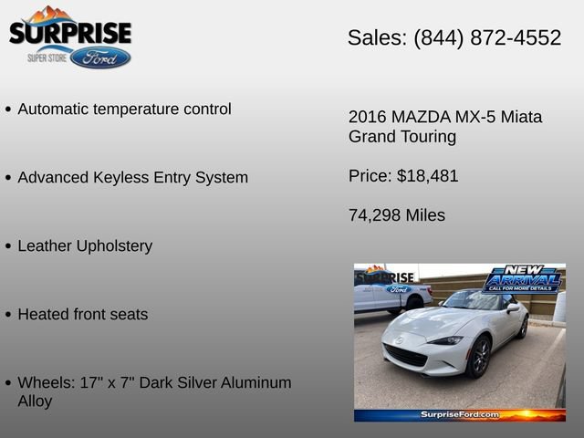 Used 2016 MAZDA MX-5 Miata Grand Touring RWD image 12