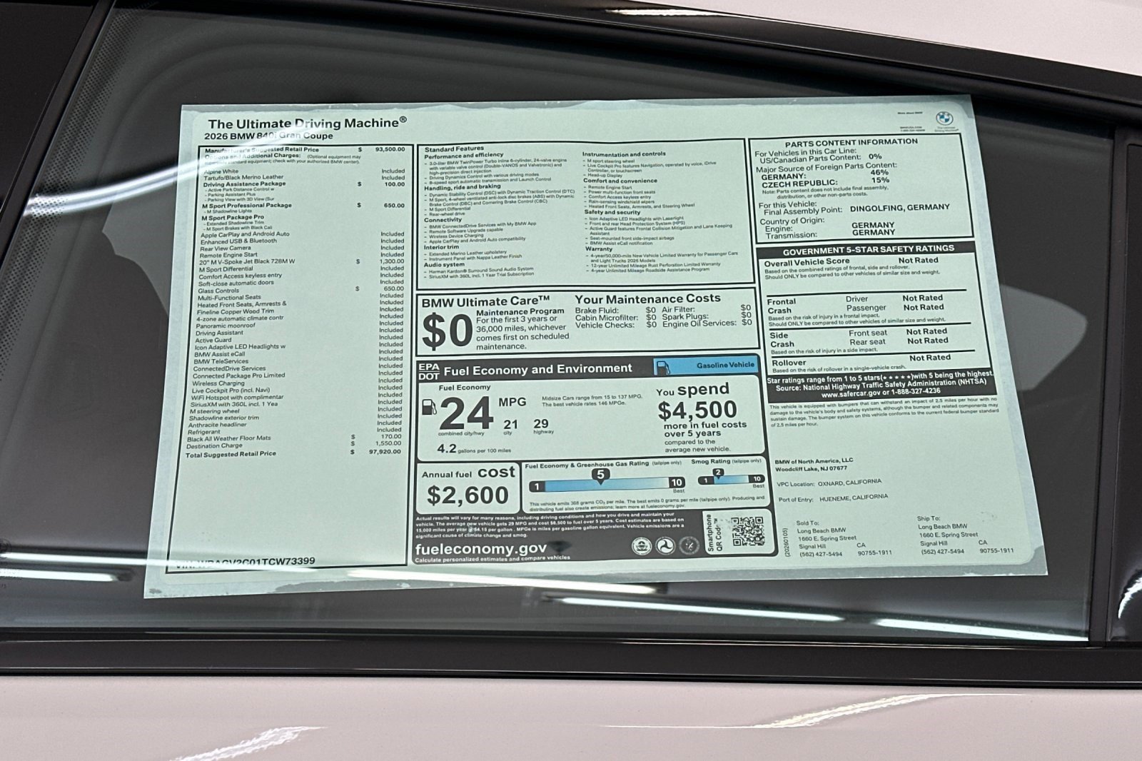 New 2026 BMW 840i w/ M Sport Professional Package RWD image 29