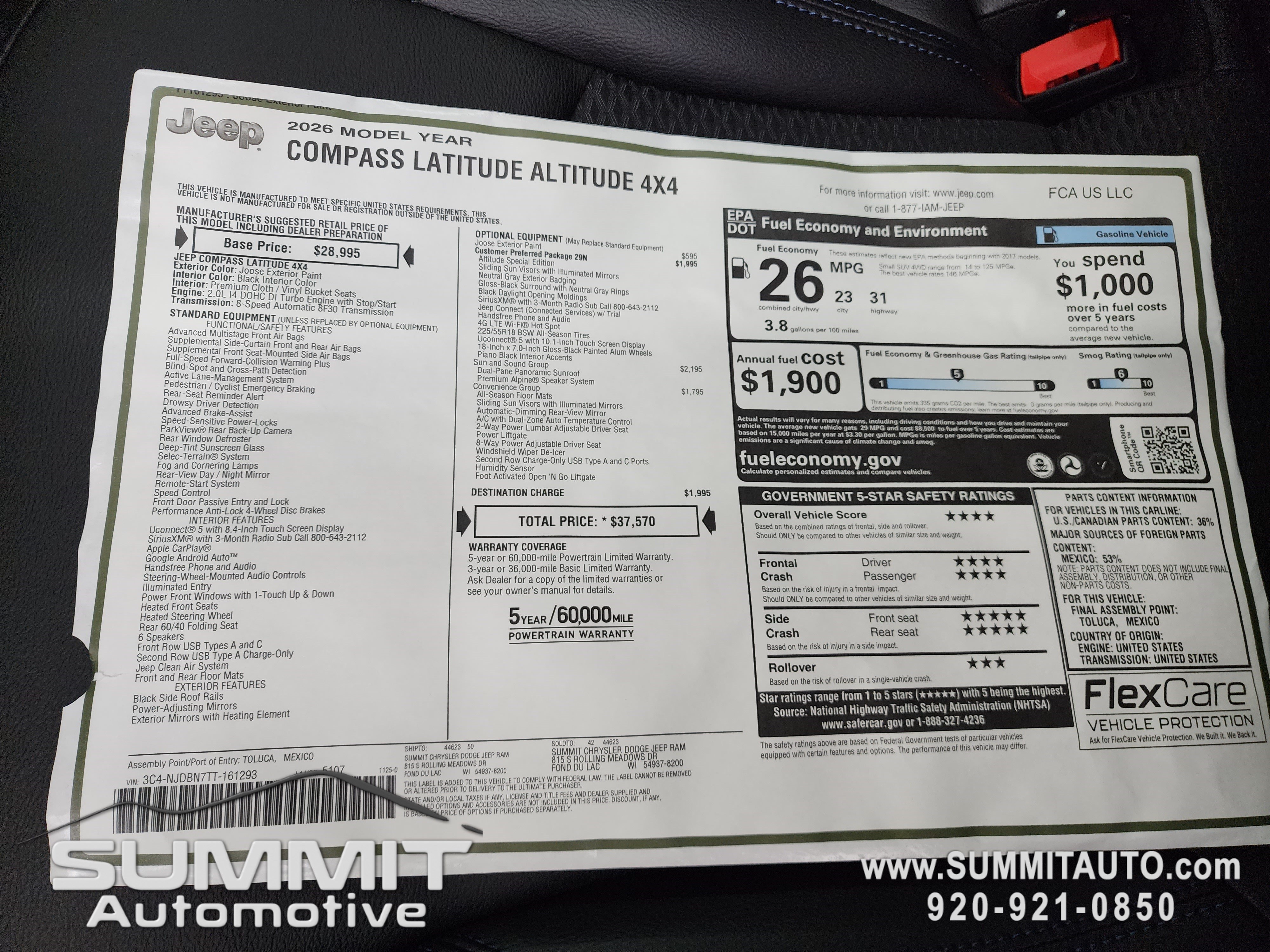 New 2026 Jeep Compass Latitude w/ Sun and Sound Group AWD/4WD image 32