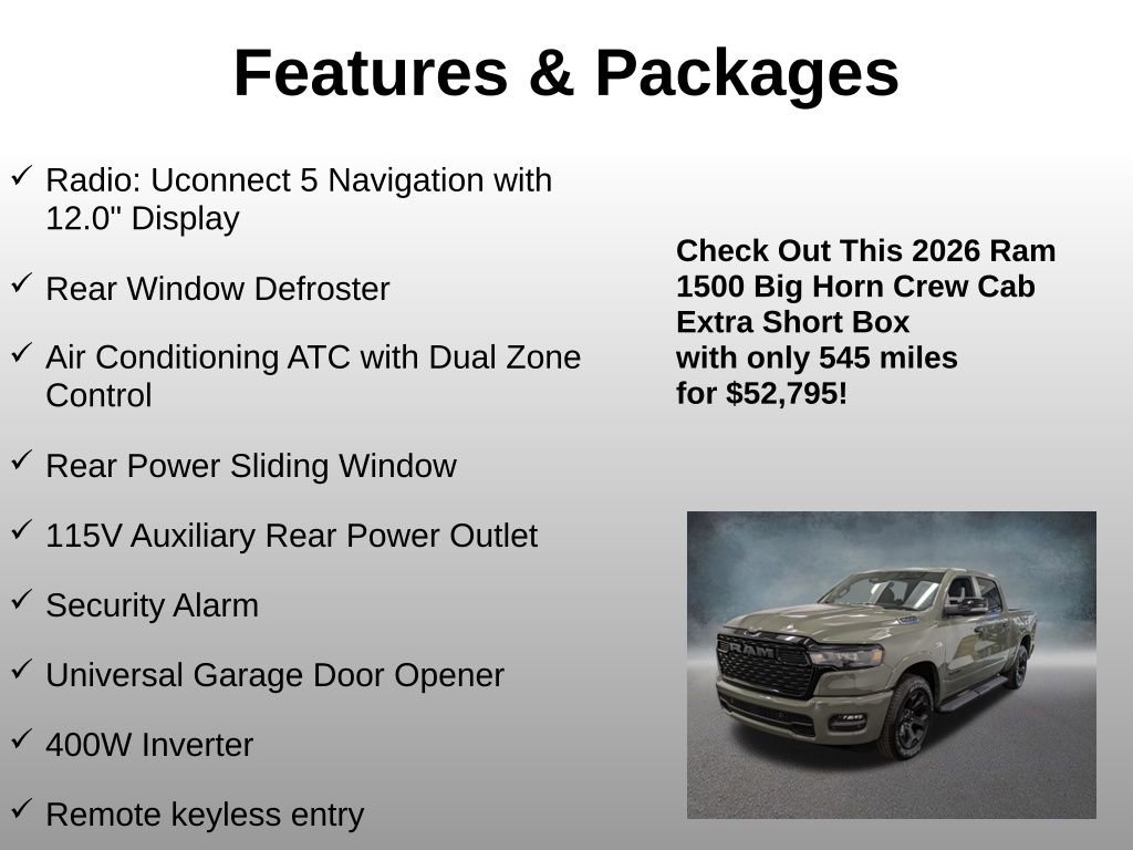 Used 2026 RAM 1500 Big Horn AWD/4WD image 8