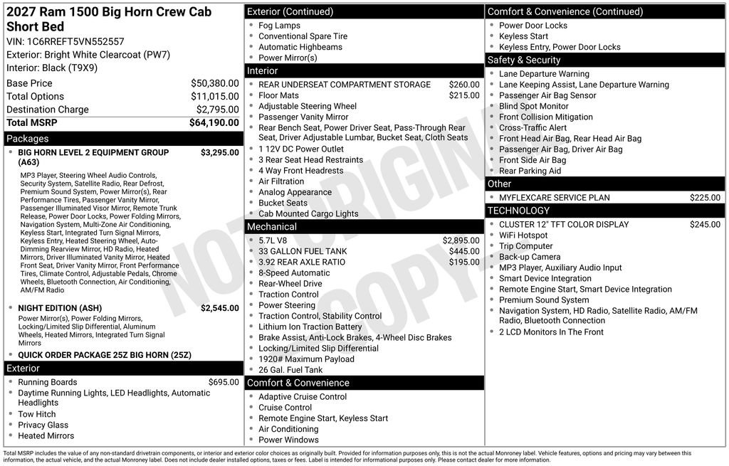 New 2027 RAM 1500 Big Horn RWD image 2
