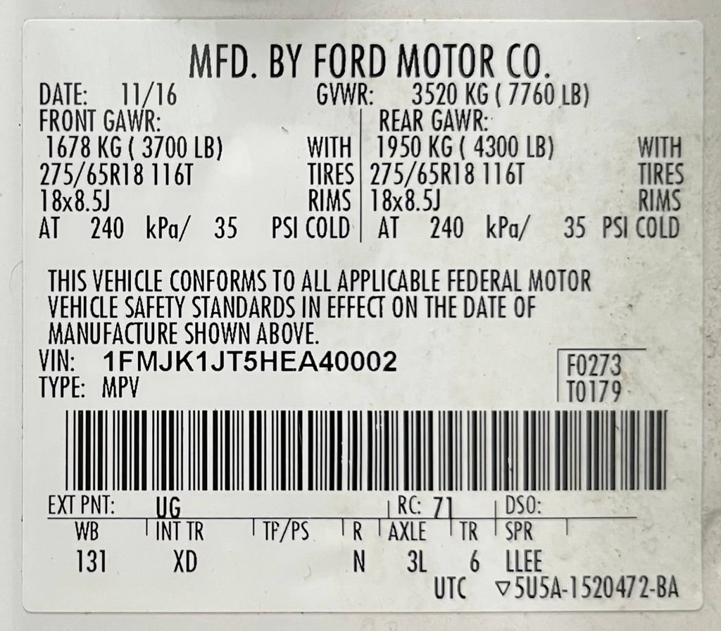Used 2017 Ford Expedition EL XLT w/ Equipment Group 202A AWD/4WD image 58