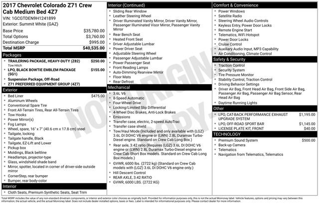 Certified 2017 Chevrolet Colorado Z71 AWD/4WD image 33
