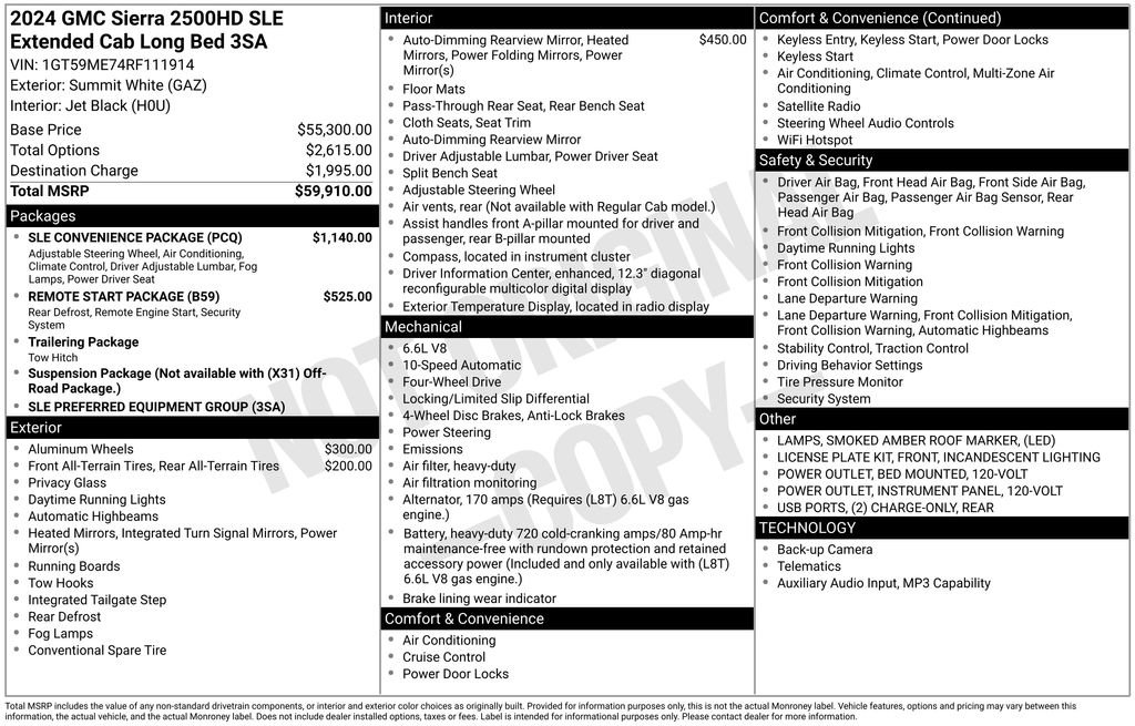 Used 2024 GMC Sierra 2500 SLE w/ SLE Convenience Package AWD/4WD image 6
