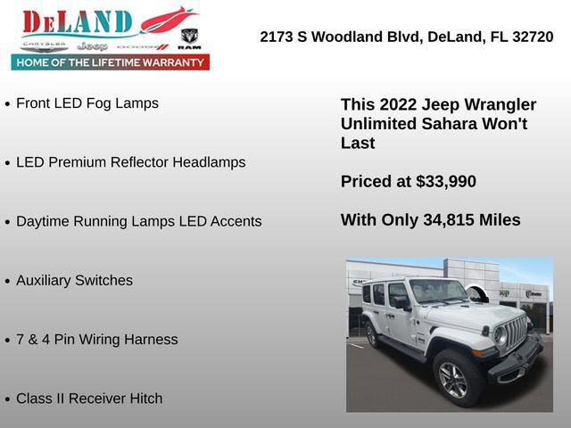 Used 2022 Jeep Wrangler Unlimited Sahara w/ LED Lighting Group image 5