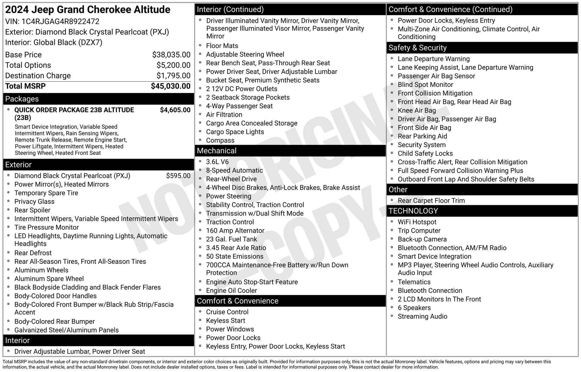 Used 2024 Jeep Grand Cherokee Altitude RWD image 44