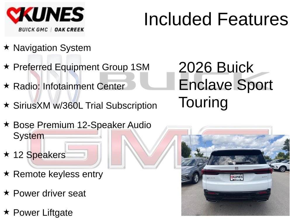 New 2026 Buick Enclave Sport Touring w/ LPO, Floor Liner Package image 2