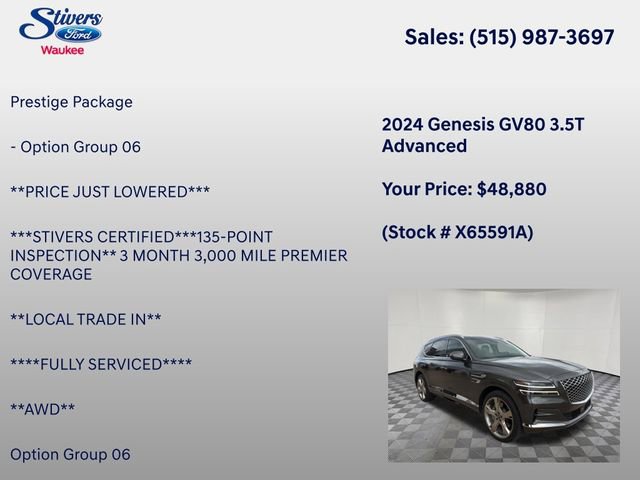 Used 2024 Genesis GV80 3.5T Advanced AWD/4WD image 8