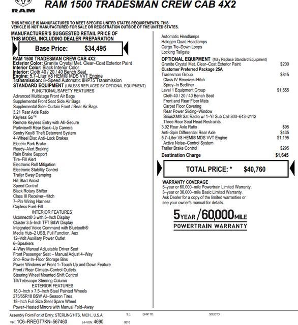 Used 2019 RAM 1500 Tradesman image 10