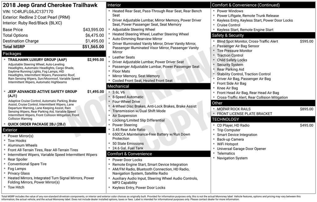 Used 2018 Jeep Grand Cherokee Trailhawk w/ Trailhawk Luxury Group image 5