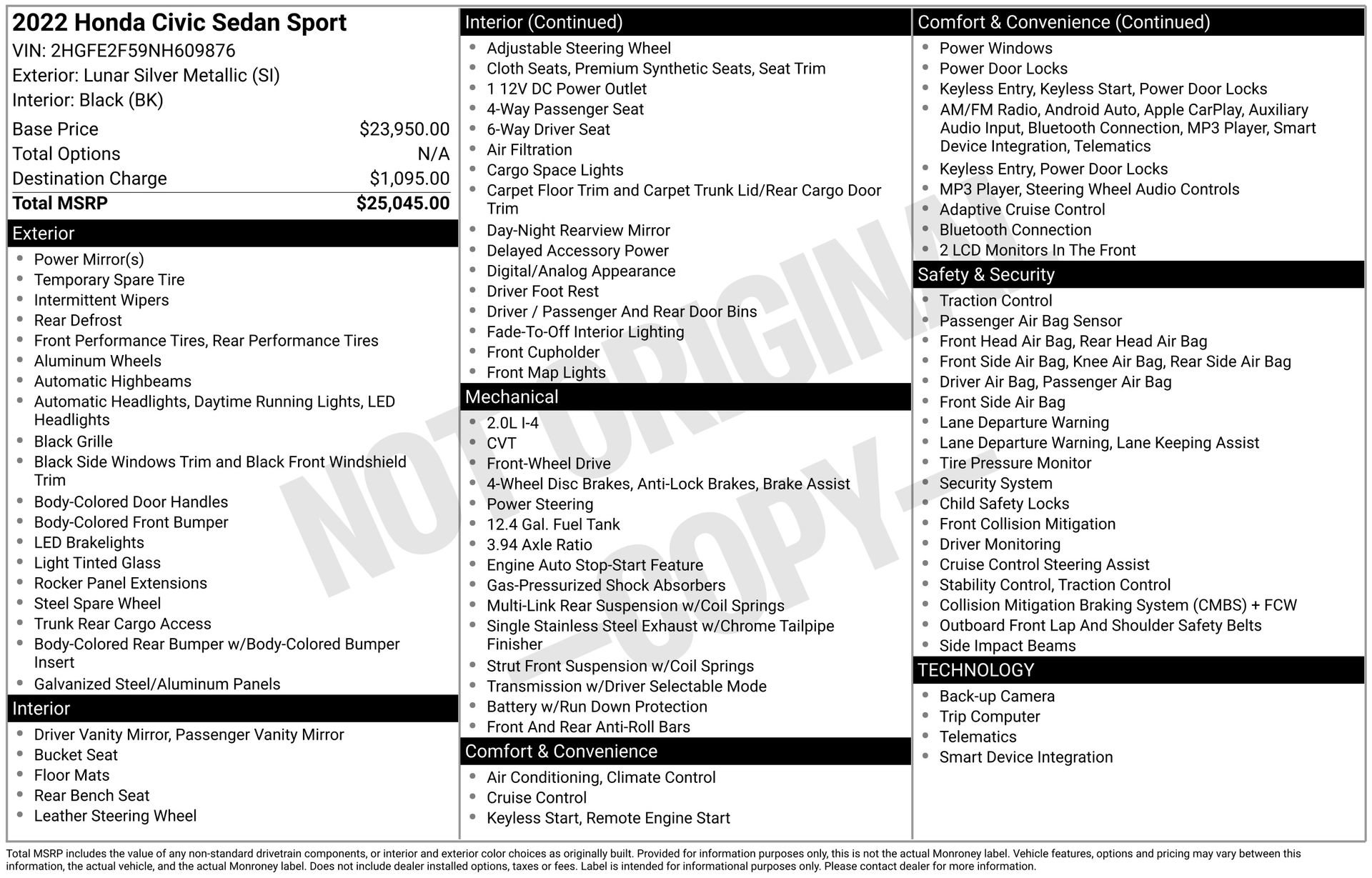 Used 2022 Honda Civic Sport image 5