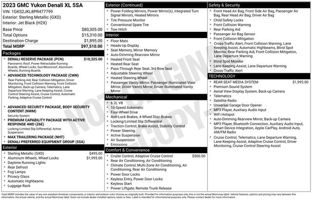 Used 2023 GMC Yukon XL Denali w/ Denali Reserve Package AWD/4WD image 9