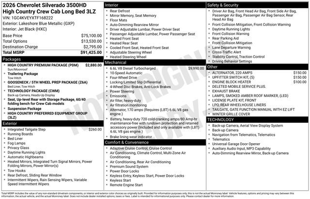 New 2026 Chevrolet Silverado 3500 High Country w/ High Country Premium Package AWD/4WD image 4