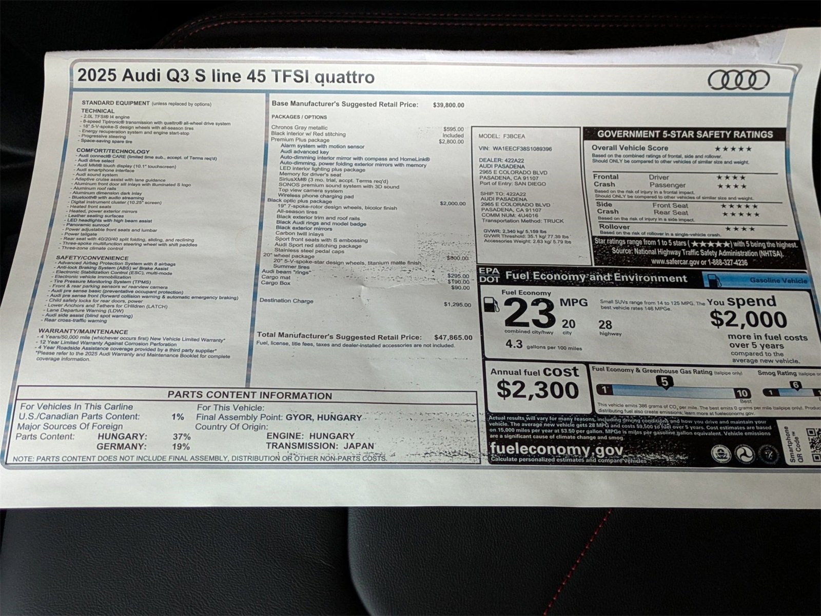 New 2025 Audi Q3 2.0T Premium Plus image 18