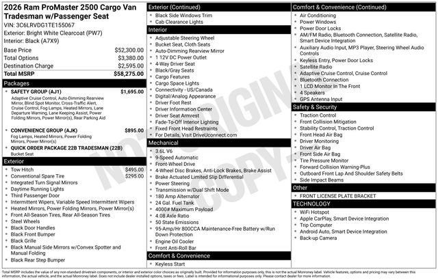 New 2026 RAM ProMaster 2500 w/ Safety Group image 28