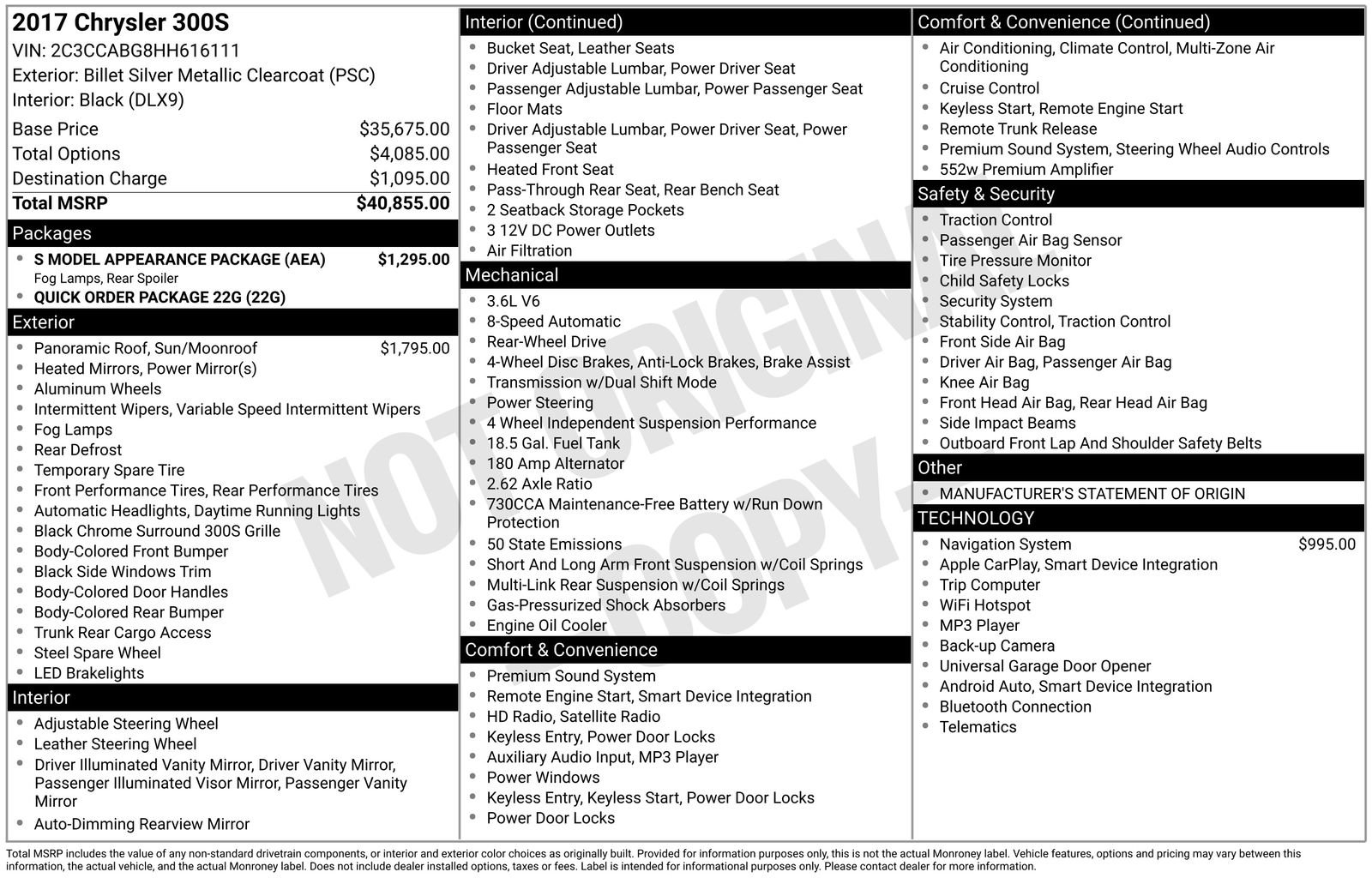 Used 2017 Chrysler 300 S w/ S Model Appearance Package image 36