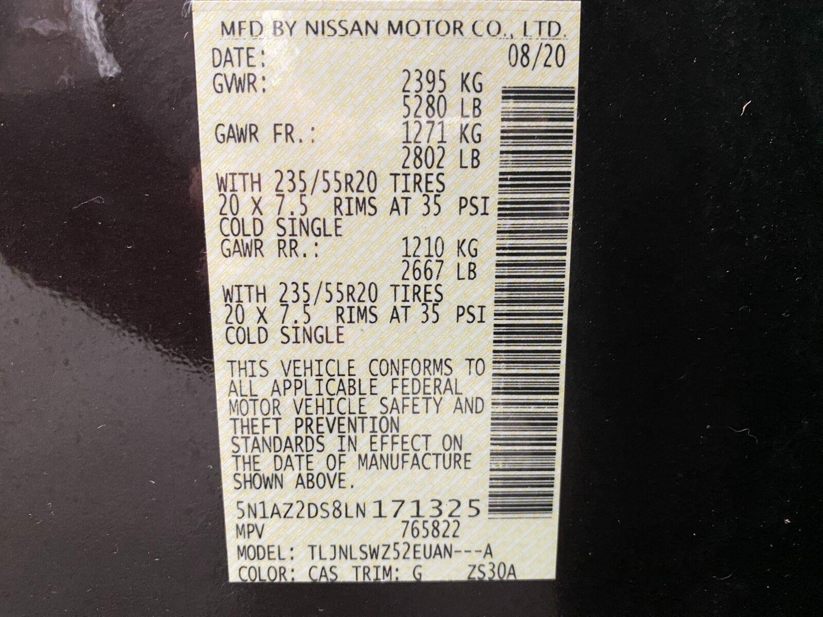 Certified 2020 Nissan Murano Platinum w/ Cargo Package AWD/4WD image 34