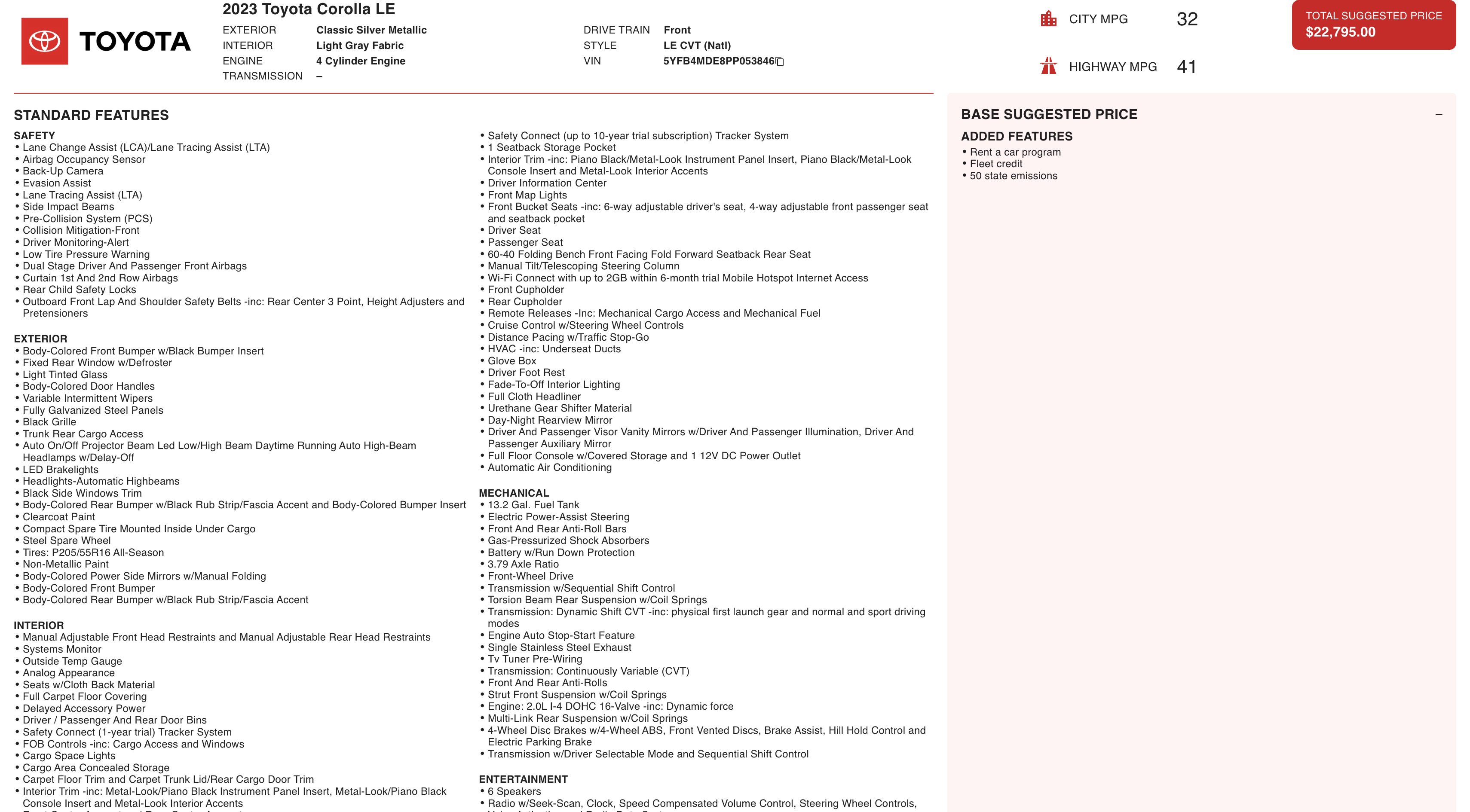 Used 2023 Toyota Corolla LE image 3