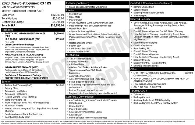 Used 2023 Chevrolet Equinox RS AWD/4WD image 2
