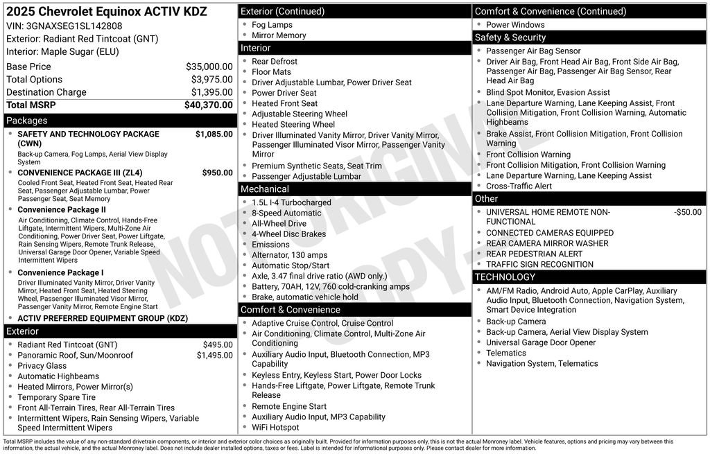 Used 2025 Chevrolet Equinox ACTIV w/ Safety and Technology Package AWD/4WD image 36