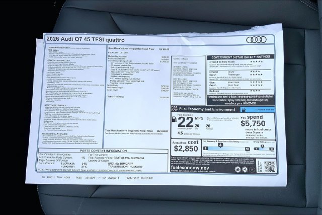 New 2026 Audi Q7 2.0T Premium AWD/4WD image 13