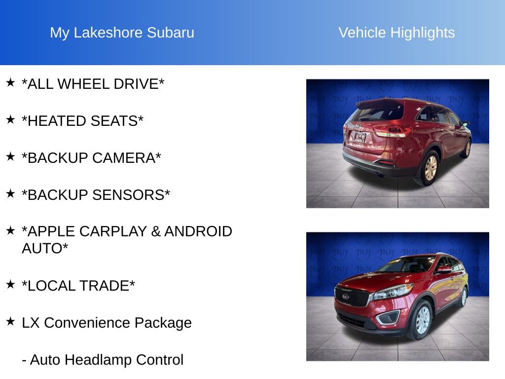 Used 2017 Kia Sorento AWD w/ LX Convenience Package image 10