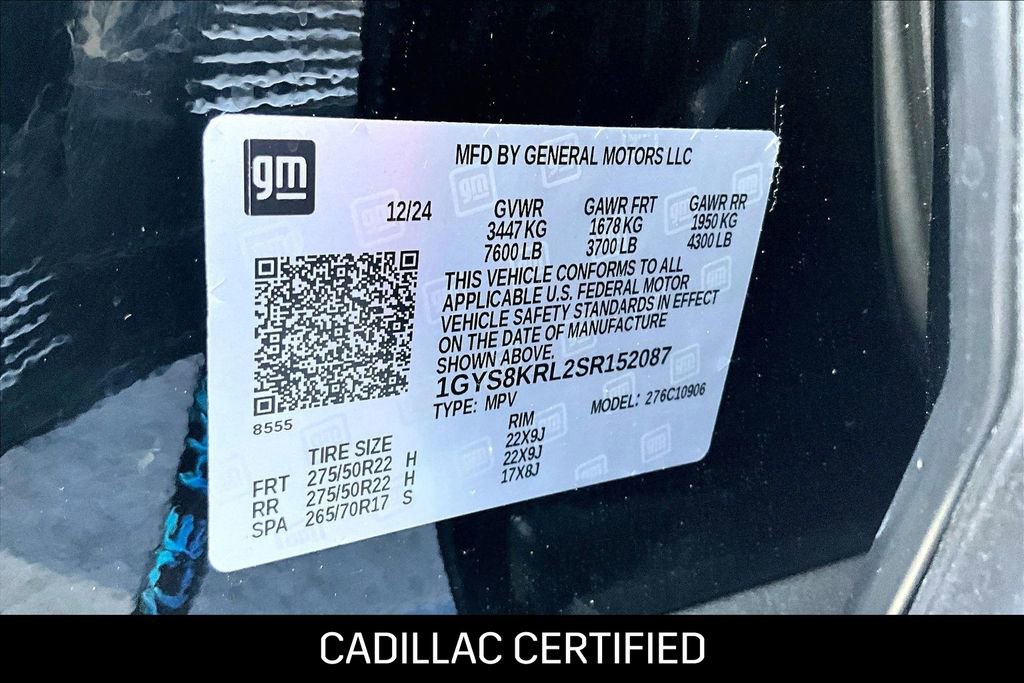 Certified 2025 Cadillac Escalade ESV Premium Luxury RWD image 32