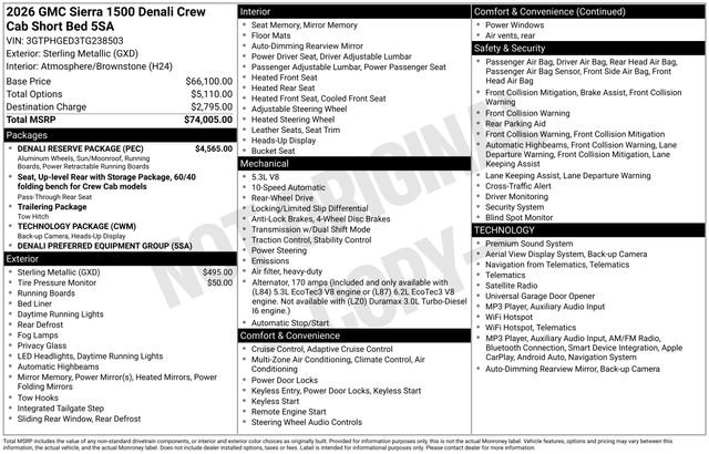 Used 2026 GMC Sierra 1500 Denali w/ Denali Reserve Package RWD image 25