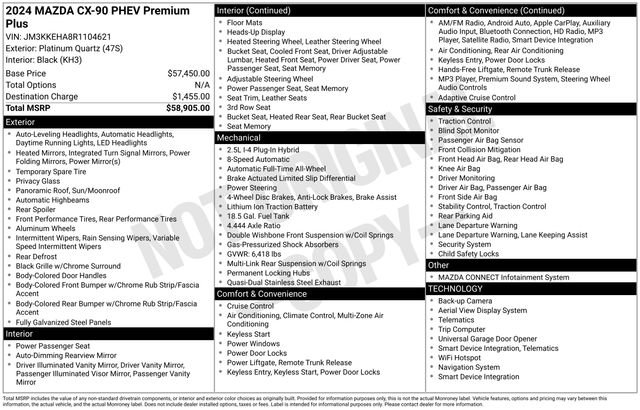 Used 2024 MAZDA CX-90 Plug-In Hybrid w/ Premium Plus image 42