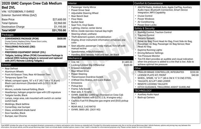 Used 2020 GMC Canyon 2WD Crew Cab w/ Convenience Package image 37