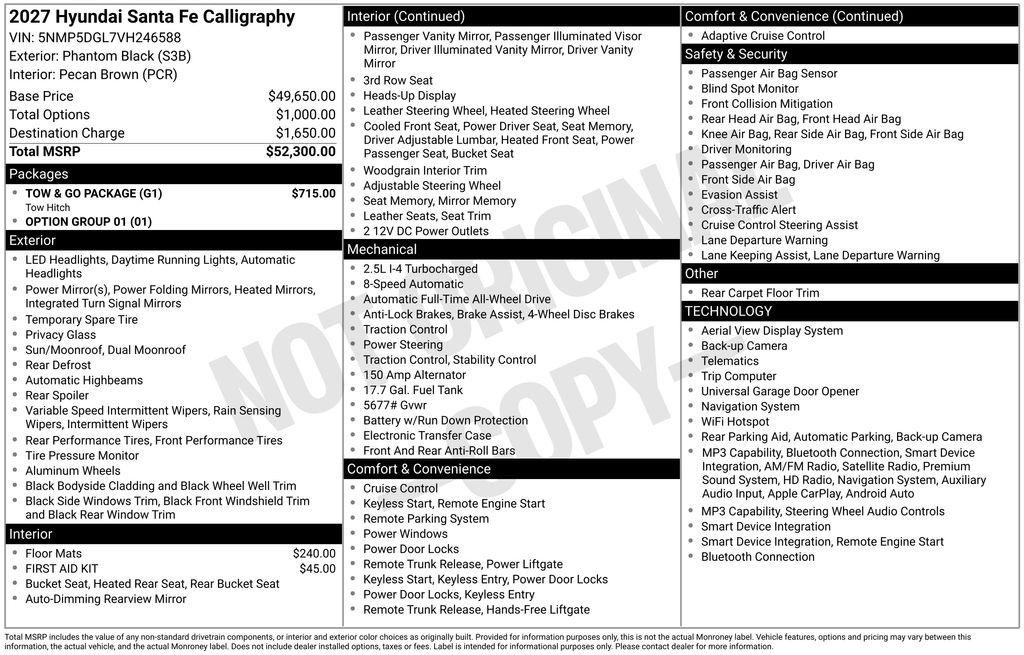 New 2027 Hyundai Santa Fe Calligraphy w/ Tow & Go Package AWD/4WD image 22