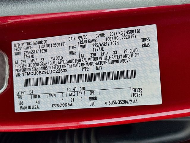 Used 2020 Ford Escape SE Sport image 30