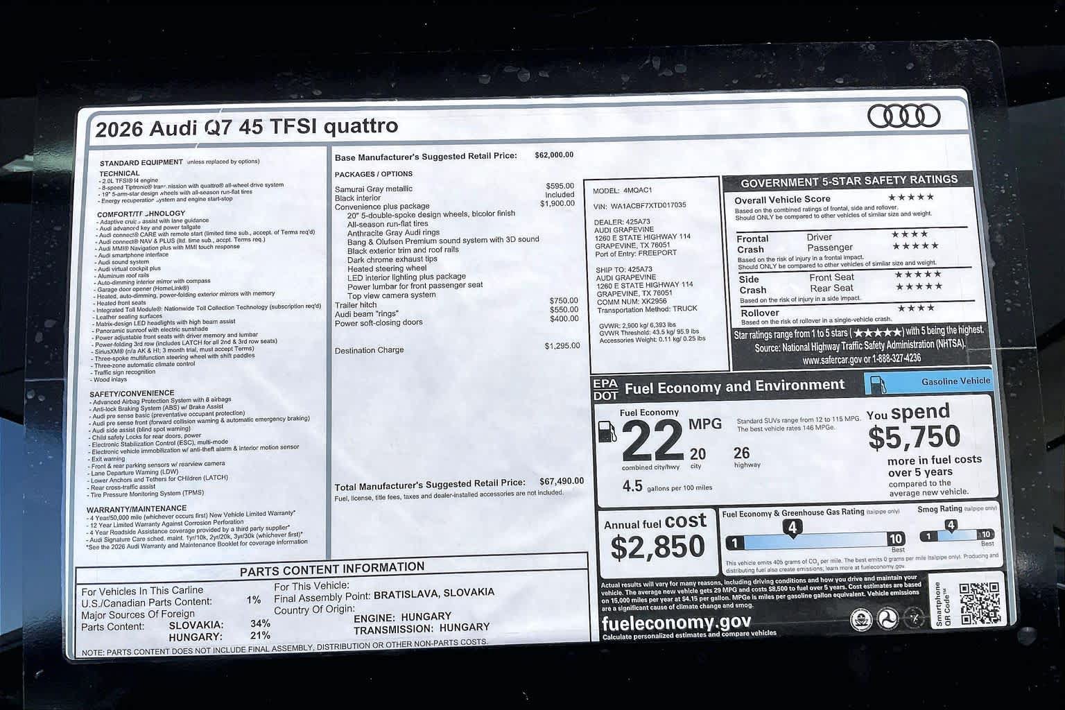New 2026 Audi Q7 2.0T Premium AWD/4WD image 19