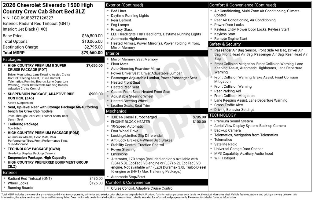 Used 2026 Chevrolet Silverado 1500 High Country AWD/4WD image 5