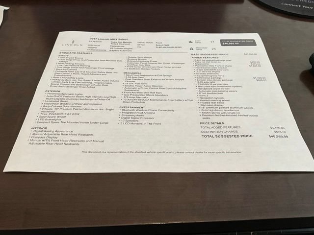 Used 2017 Lincoln MKX Select w/ Select Plus Package FWD image 36