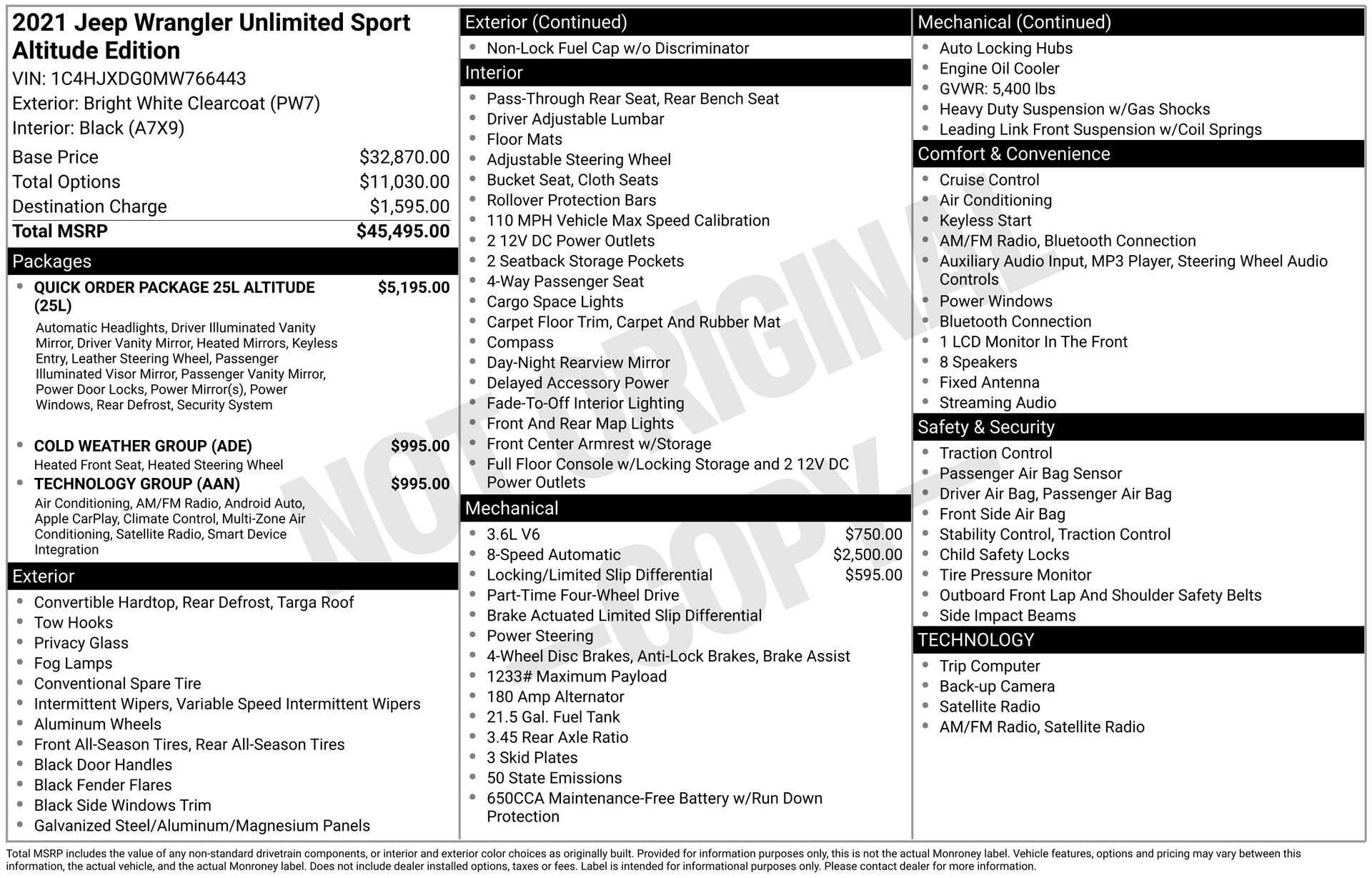 Used 2021 Jeep Wrangler Unlimited Sport AWD/4WD image 4