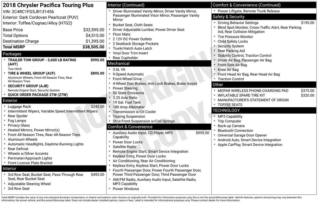 Used 2018 Chrysler Pacifica Touring Plus FWD image 31