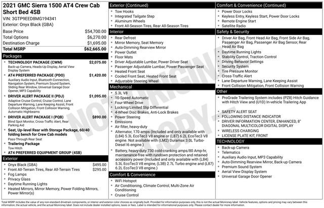 Used 2021 GMC Sierra 1500 AT4 w/ Technology Package AWD/4WD image 34