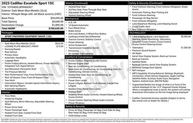 Certified 2023 Cadillac Escalade Sport AWD/4WD image 37