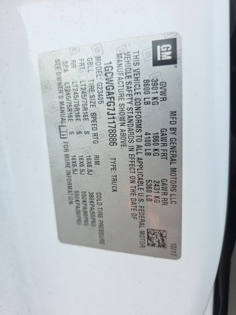 Used 2018 Chevrolet Express 2500 Work Van w/ Driver Convenience Package image 13