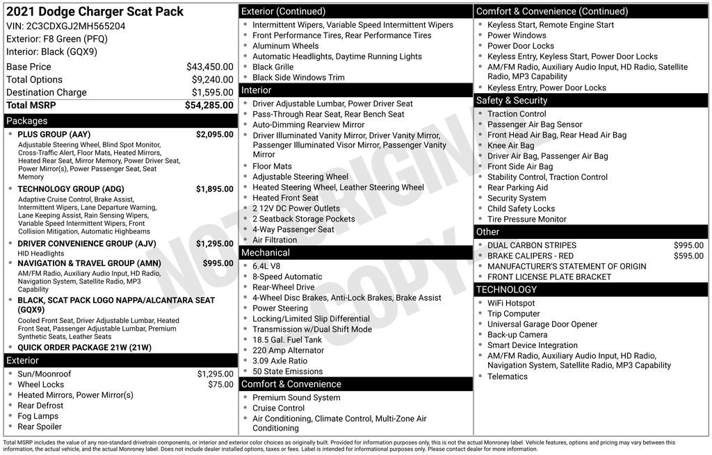 Certified 2021 Dodge Charger Scat Pack w/ Plus Group RWD image 45