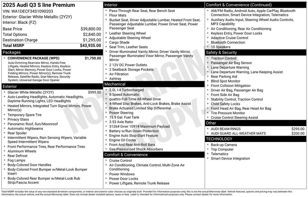 Certified 2025 Audi Q3 2.0T Premium w/ Convenience Package image 3
