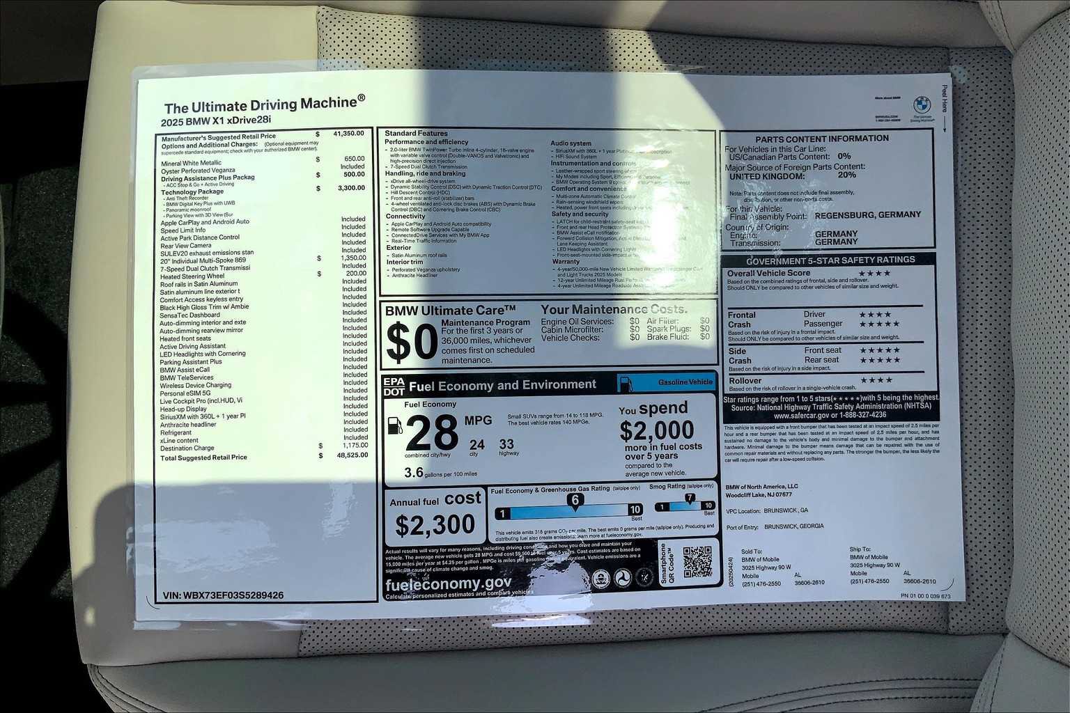 Used 2025 BMW X1 xDrive28i w/ Technology Package AWD/4WD image 20