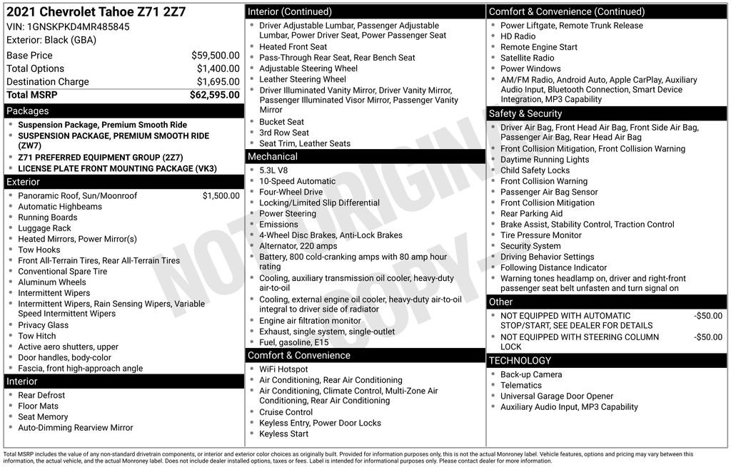 Used 2021 Chevrolet Tahoe Z71 AWD/4WD image 26
